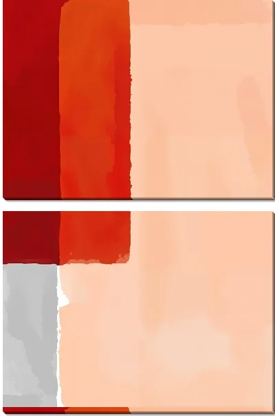 Модульная картина Акварельная композиция в персиковых тонах