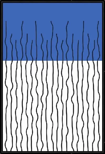 Картина Черные линии и синий прямоугольник