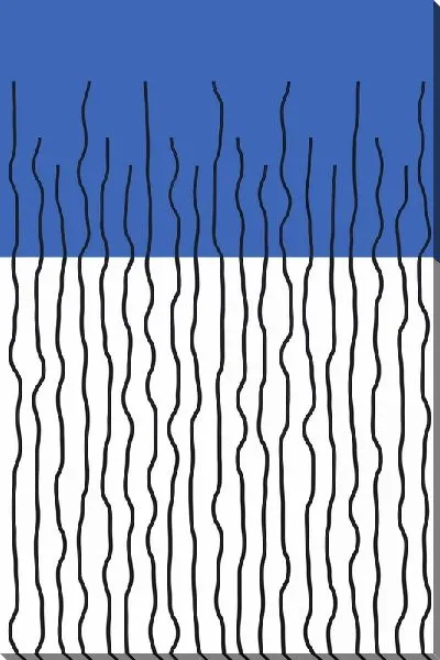 Постер Черные линии и синий прямоугольник