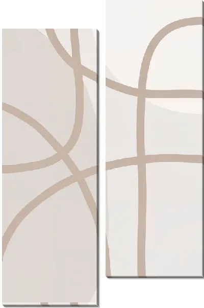 Модульная картина Кремовые линии