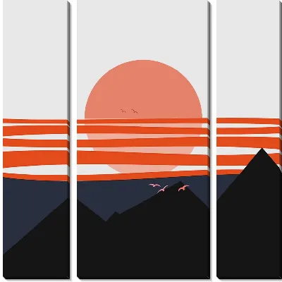 Восточный пейзаж в стиле минимализм