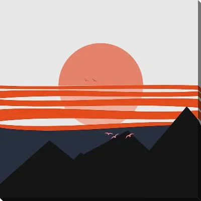 Постер Восточный пейзаж в стиле минимализм