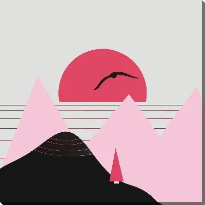 Картина маслом Розовые горы