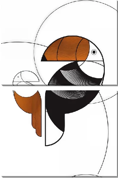 Модульная картина Попугаи в стиле минимализм