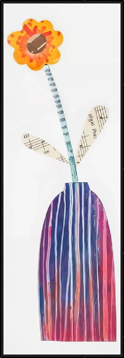 Картина Цветок в вазе в виде коллажа