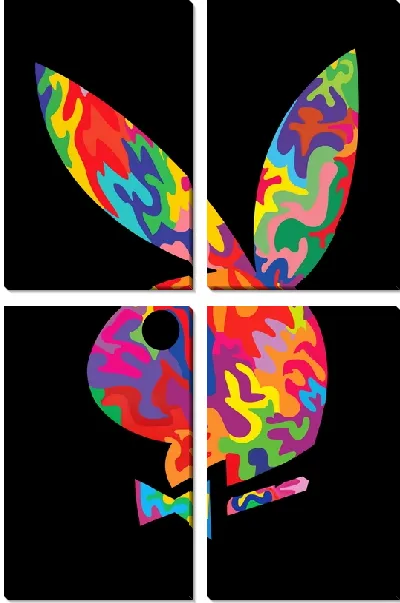 Модульная картина Поп-арт заяц Playboy