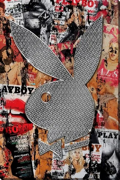 Постер Заяц Playboy  на фоне журналов