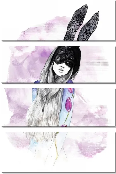Модульная картина Девушка в стиле Playboy