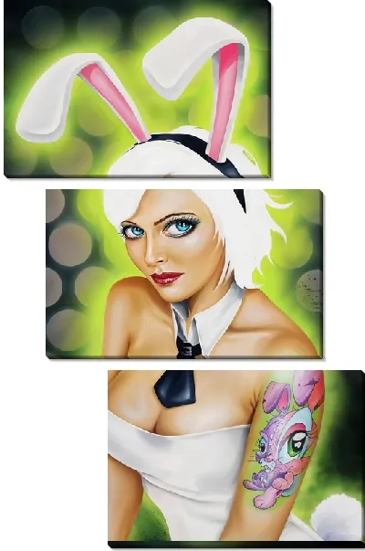 Модульная картина Девушка с ушками Playboy