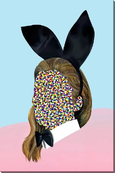 Постер Девушка без лица с ушками Playboy