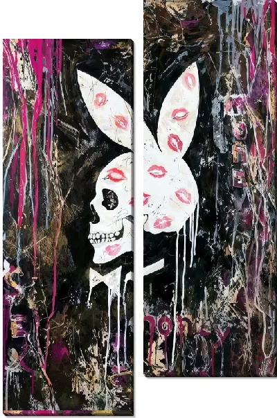 Модульная картина Череп Playboy