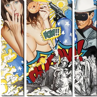 Модульная картина Коллаж на ковбойскую тему