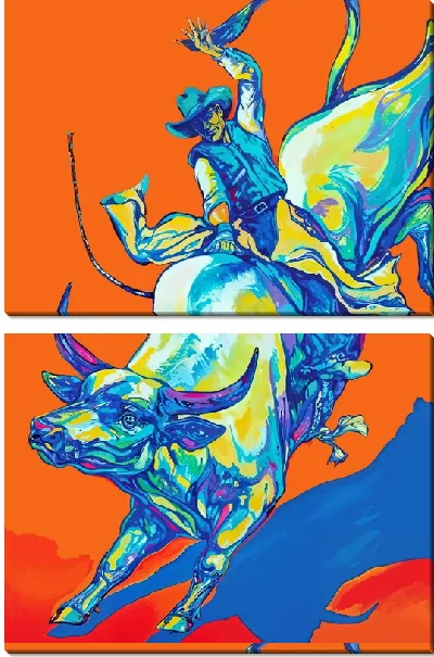 Модульная картина Ковбой в стиле поп-арт