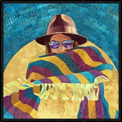 Девушка-ковбой в очках и шляпе