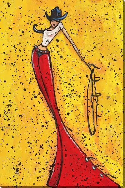 Постер Девушка-ковбой в красном платье