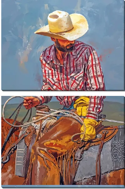 Модульная картина Мужчина-ковбой