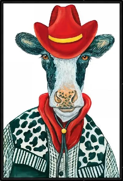 Картина Корова в красной шляпе