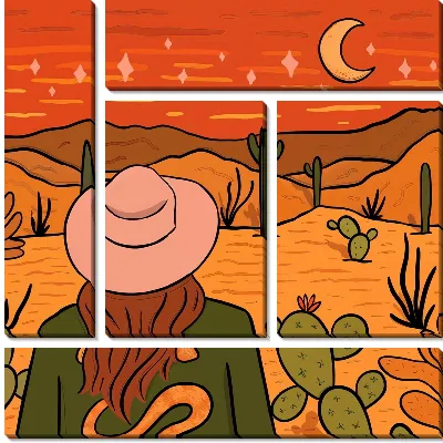 Девушка-ковбой в пустыне Мексики