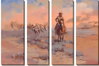 Модульная картина Ковбой в дороге