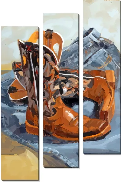 Модульная картина Ковбойские сапоги №3