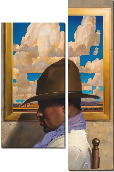 Модульная картина Заснувший ковбой у картины