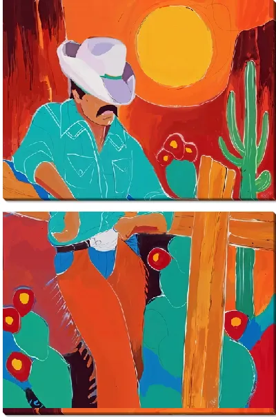 Модульная картина Одинокий ковбой