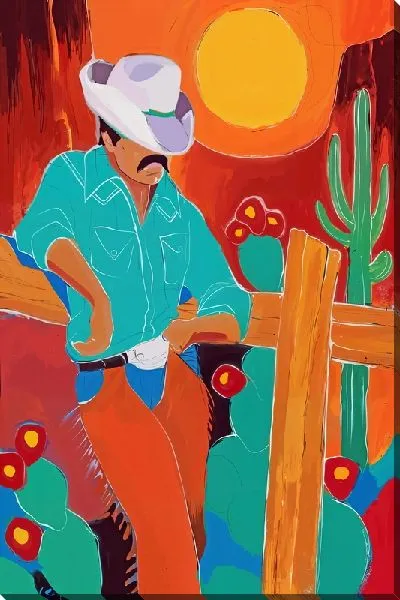 Картина маслом Одинокий ковбой