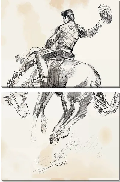 Модульная картина Ковбой с шляпой