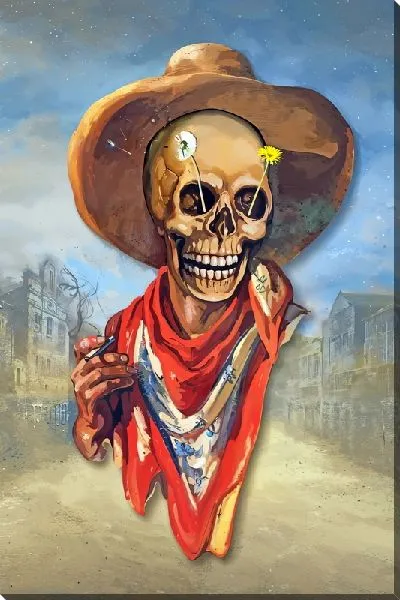 Постер Скелет-ковбой