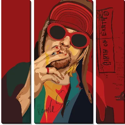 Модульная картина Солист группы Нирвана Кобейн