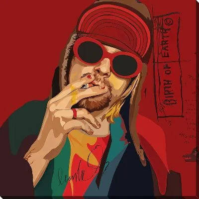 Картина маслом Солист группы Нирвана Кобейн