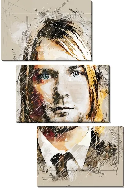 Модульная картина Портрет Курта Кобейна
