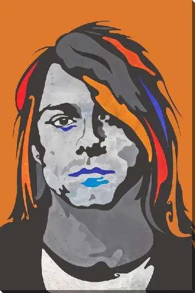 Картина маслом Курт Кобейн в стиле стрит-арт