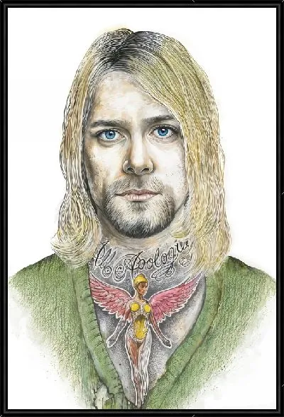 Картина Портрет Курта Кобейна в стиле рисунка