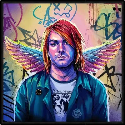 Картина Курт Кобейна в образе ангела