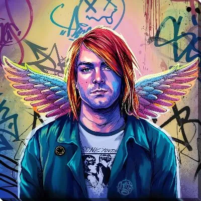 Постер Курт Кобейна в образе ангела