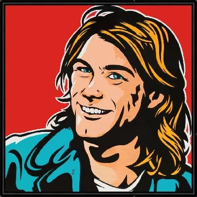 Картина Улыбающийся Курт Кобейн (группа Нирвана)