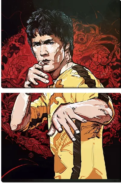 Модульная картина Брюс Ли кунг-фу