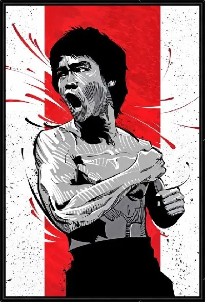 Картина Брюс Ли в японском стиле