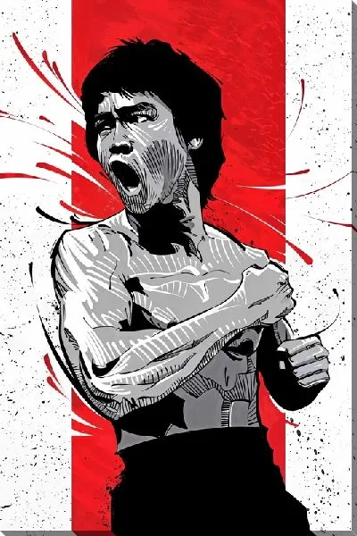 Постер Брюс Ли в японском стиле