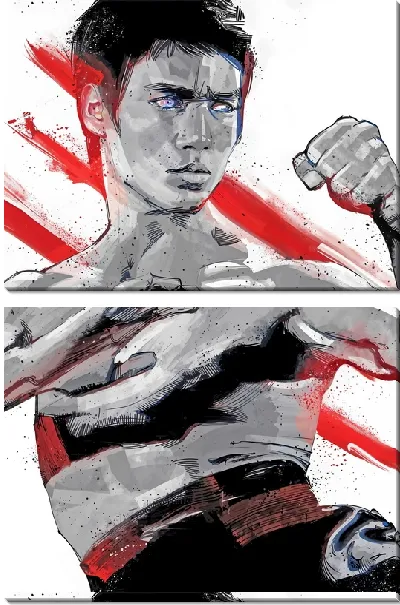 Модульная картина Брюс Ли и боевые искусства