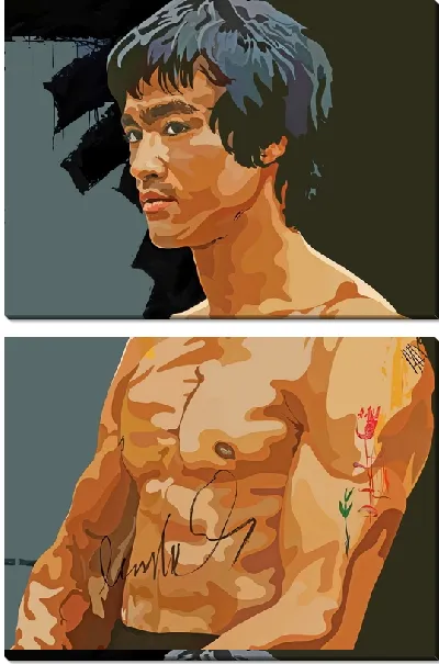 Модульная картина Портрет актера Брюса Ли