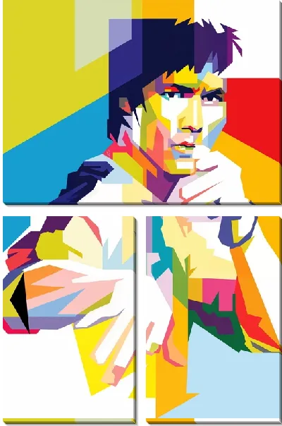 Модульная картина Брюс Ли и боевое искусство кунг-фу