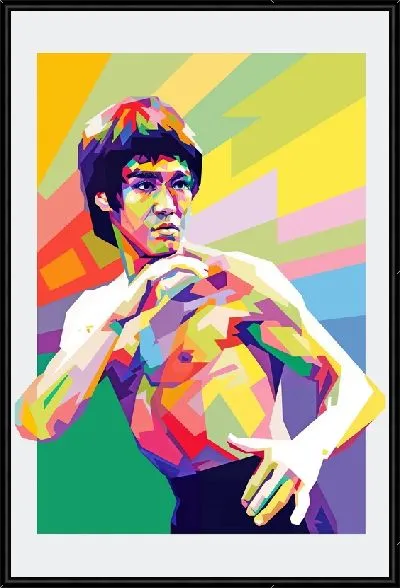 Картина Брюс Ли в стиле поп-арт портрета