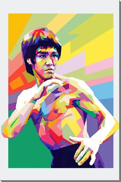Картина маслом Брюс Ли в стиле поп-арт портрета