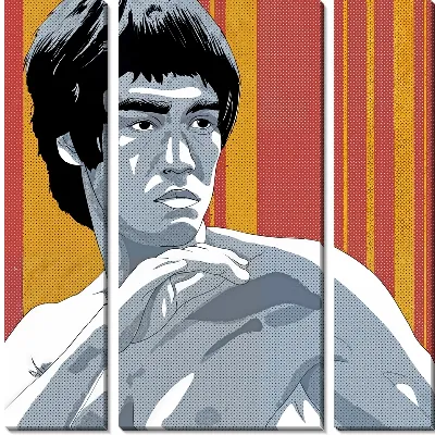 Модульная картина Брюс Ли в стиле Уорхола