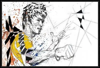 Полигональный портрет Брюса Ли