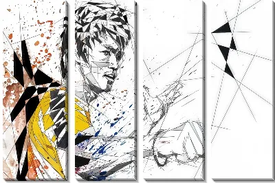 Полигональный портрет Брюса Ли