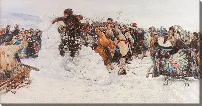 Картина Взятие снежного городка