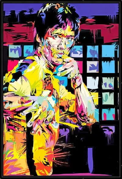 Картина Брюс Ли в стиле арт мастихин